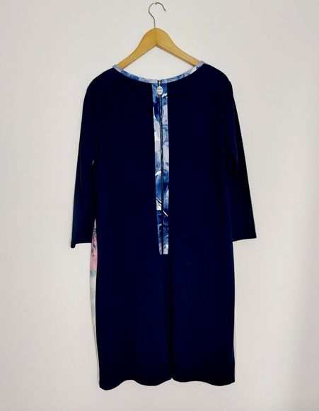 Damsel In A Dress Navy Blue Purple Floral Knee-length Dress Size 18 - Picture 5 of 10